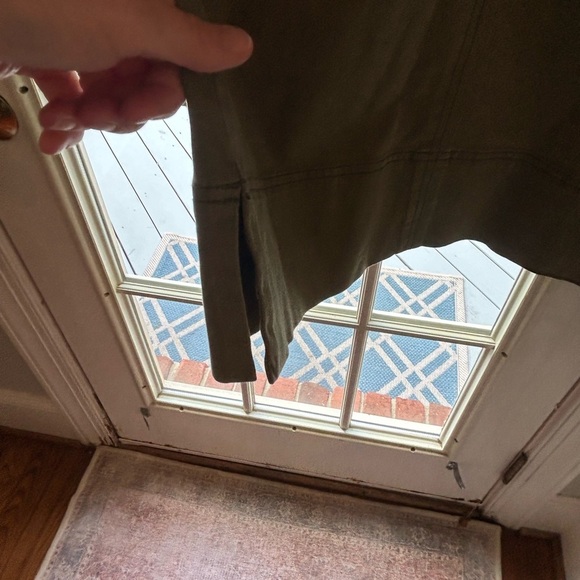 Maeve Green Denim Dress Belt V Neck Midi Length Size 6 (fits snug like a 4) - Picture 16 of 16